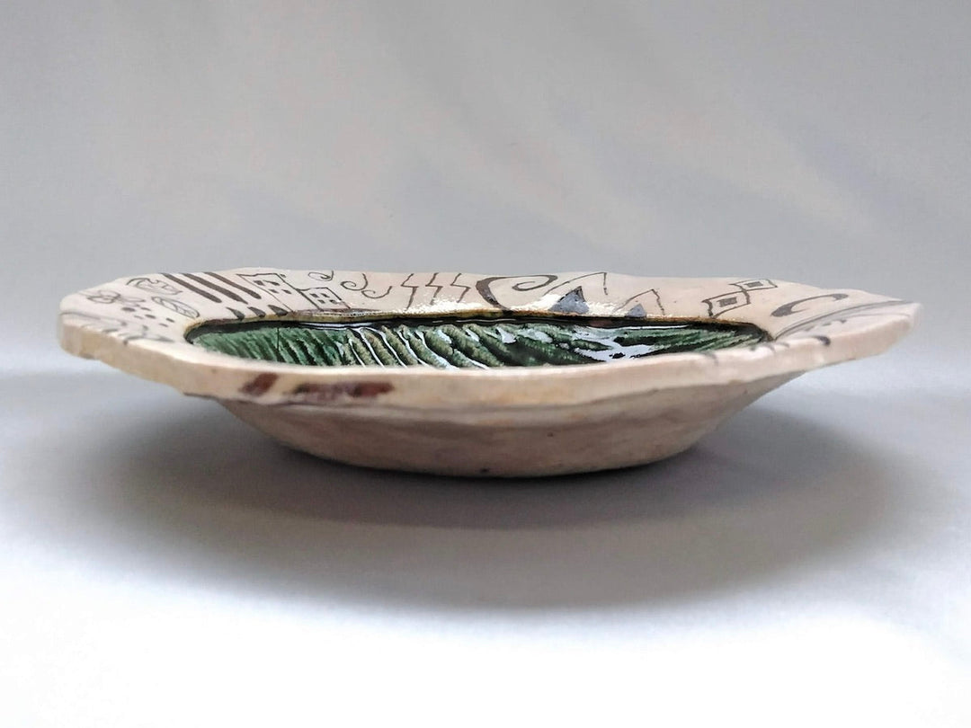 Oribe rope Pattern geometric Pattern Pasta Plate - Crafted By Hiroshi Sato
