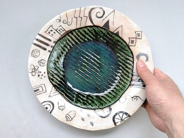 Oribe rope Pattern geometric Pattern Pasta Plate - Crafted By Hiroshi Sato