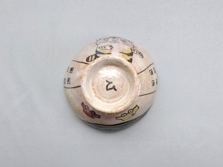 Oribe Children's Rice Bowl Street Tabby Cat - Crafted By Hiroshi Sato