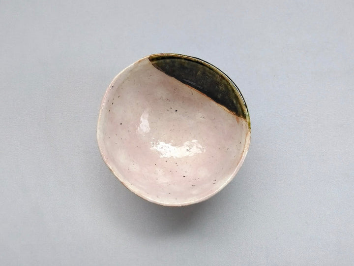 Oribe children's Rice Bowl Bird Flower and tabby cat - Crafted By Hiroshi Sato