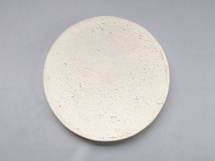 White Slip Taiko Round Plate - Crafted By Mikiyo Nakagawa