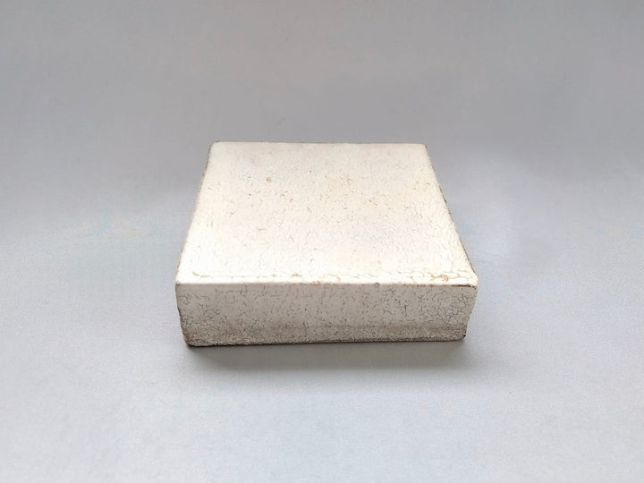 White Slip Taiko Square Plate - Crafted By Mikiyo Nakagawa