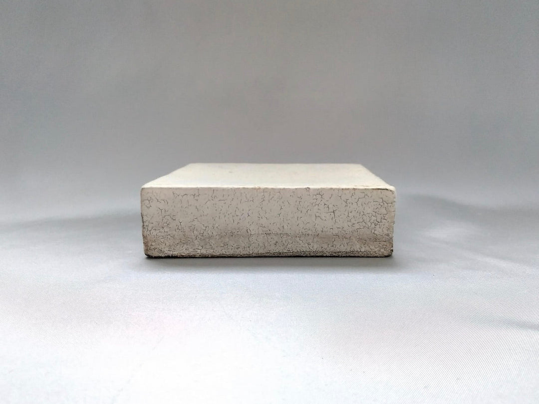 White Slip Taiko Square Plate - Crafted By Mikiyo Nakagawa
