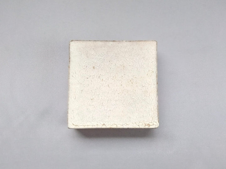 White Slip Taiko Square Plate - Crafted By Mikiyo Nakagawa