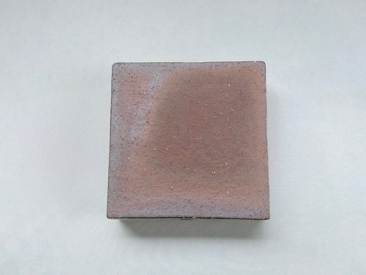 White Slip Taiko Square Plate - Crafted By Mikiyo Nakagawa