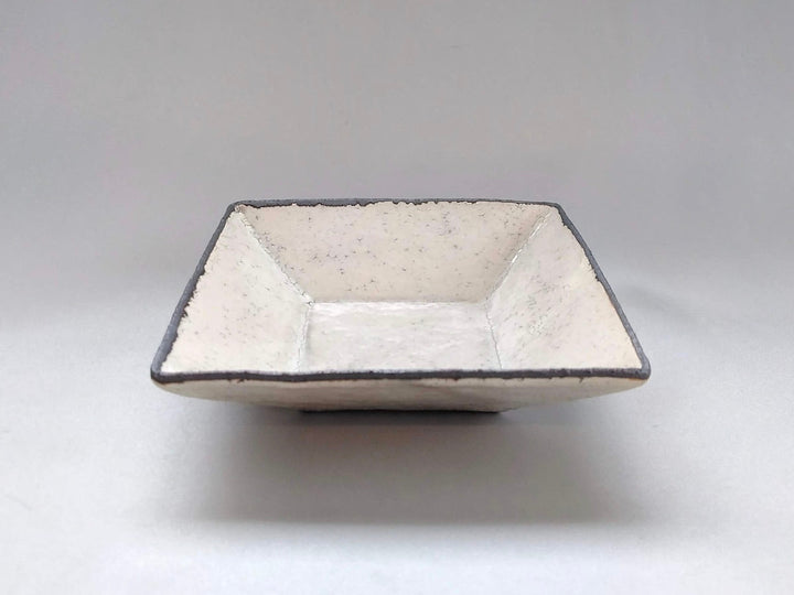 Small White Slip Square Plate - Crafted By Mikiyo Nakagawa