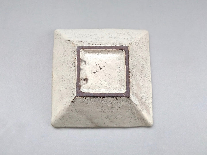 Small White Slip Square Plate - Crafted By Mikiyo Nakagawa