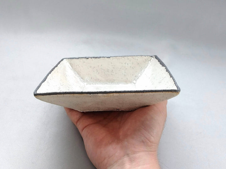 Small White Slip Square Plate - Crafted By Mikiyo Nakagawa
