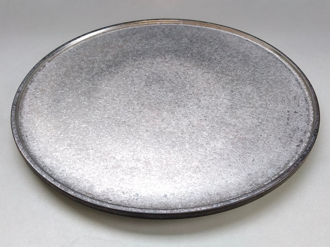 Black yuzu Silver painted 27cm Round Plate with Edge - Crafted By Toetsu Kiln