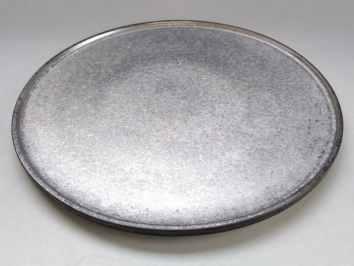 Black yuzu Silver painted 27cm Round Plate with Edge - Crafted By Toetsu Kiln