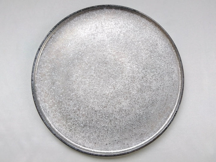 Black yuzu Silver painted 27cm Round Plate with Edge - Crafted By Toetsu Kiln