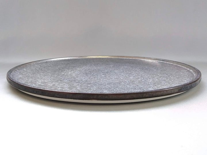 Black yuzu Silver painted 27cm Round Plate with Edge - Crafted By Toetsu Kiln