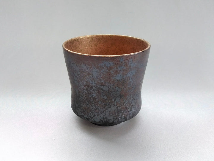 Copper-painted wide goblet with Black Crystal - Crafted By Toetsu Kiln