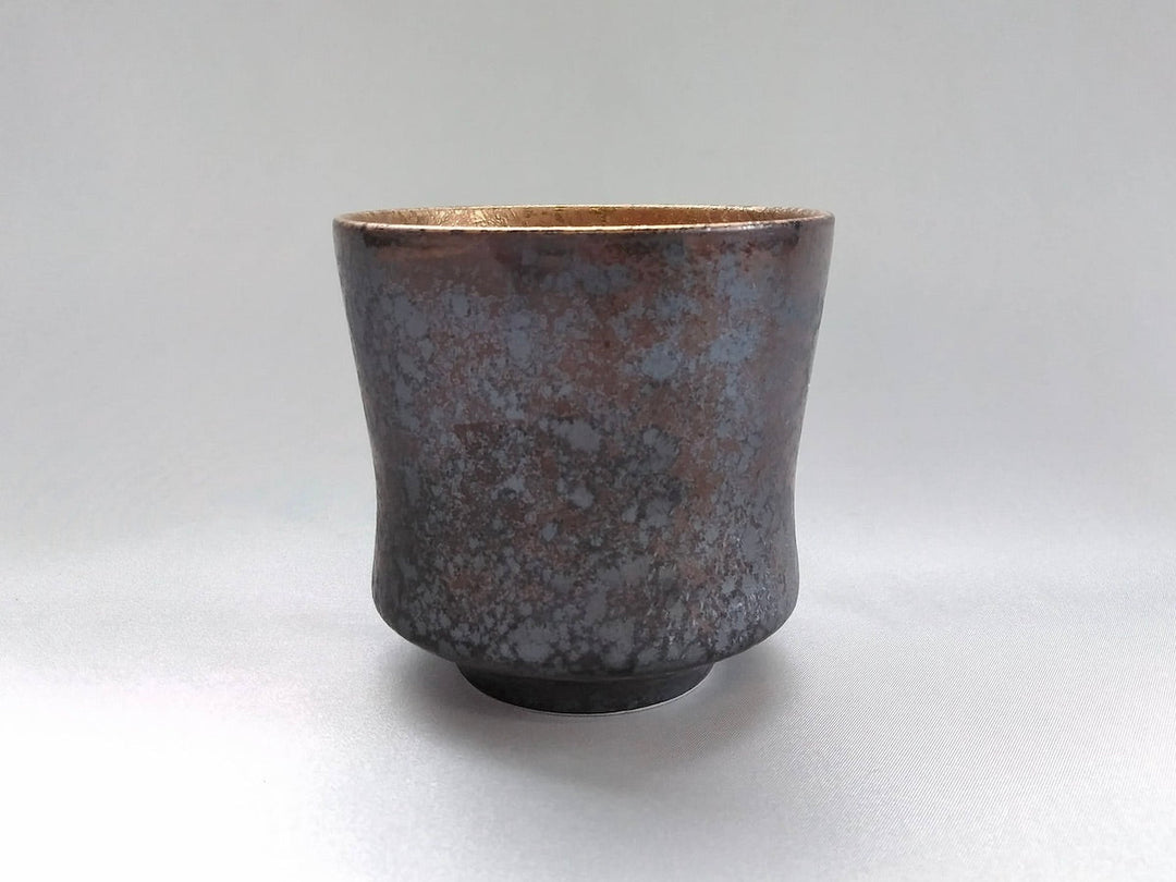 Copper-painted wide goblet with Black Crystal - Crafted By Toetsu Kiln