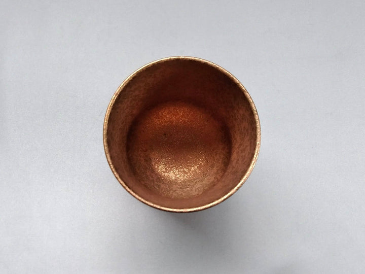Copper-painted wide goblet with Black Crystal - Crafted By Toetsu Kiln