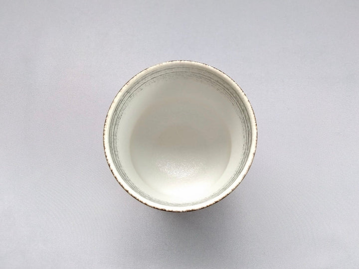 Black interior White Matte Silver kasuri wide goblet - Crafted By Toetsu Kiln