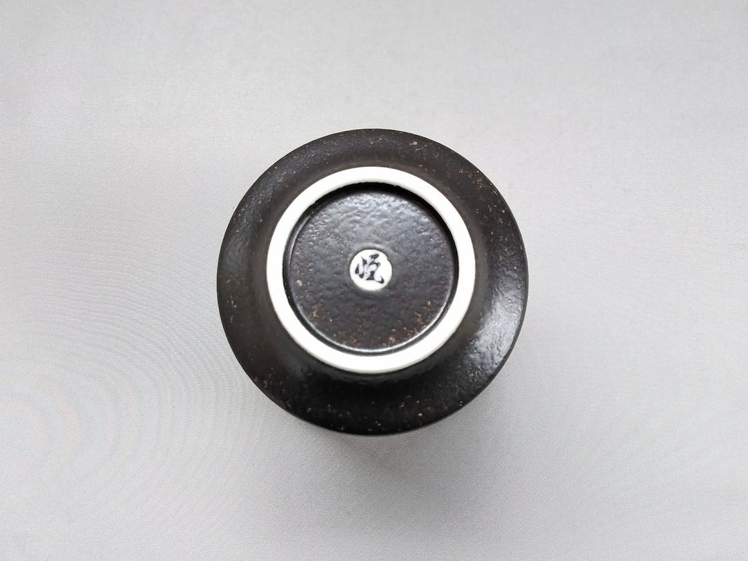 Black interior White Matte Silver kasuri wide goblet - Crafted By Toetsu Kiln