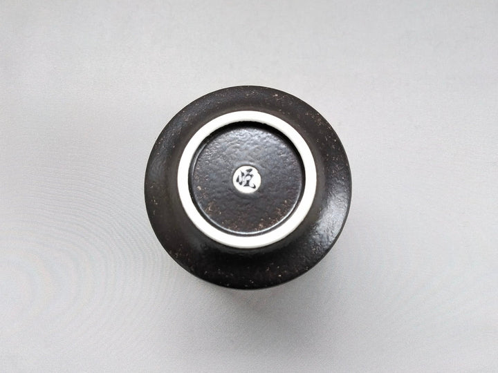 Black interior White Matte Silver kasuri wide goblet - Crafted By Toetsu Kiln