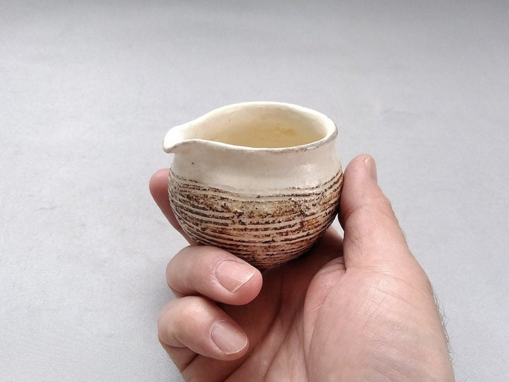 Rimara horizontal Carving creamer - Crafted By Furutani Pottery