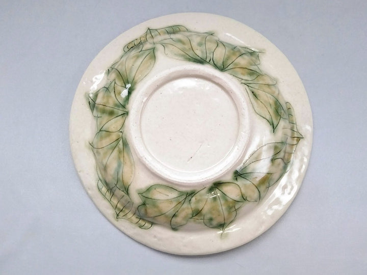 Peony Pattern swaying Rim Deep Plate Red — Hand-Glazed Japanese Pottery by Yoshihei Kato