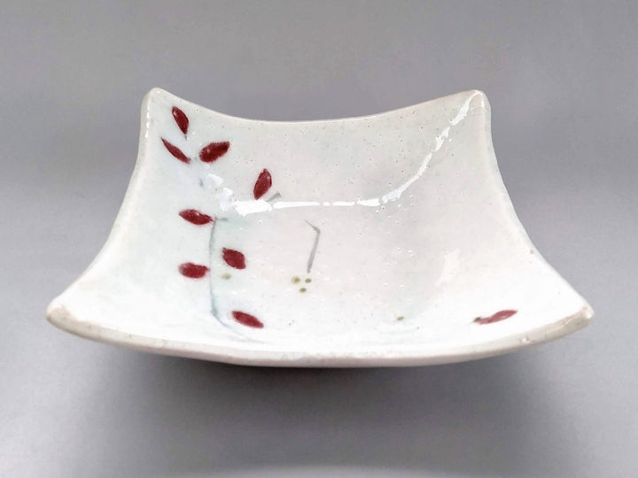 Red Leaf Square Bowl - Crafted By Iwao Pottery