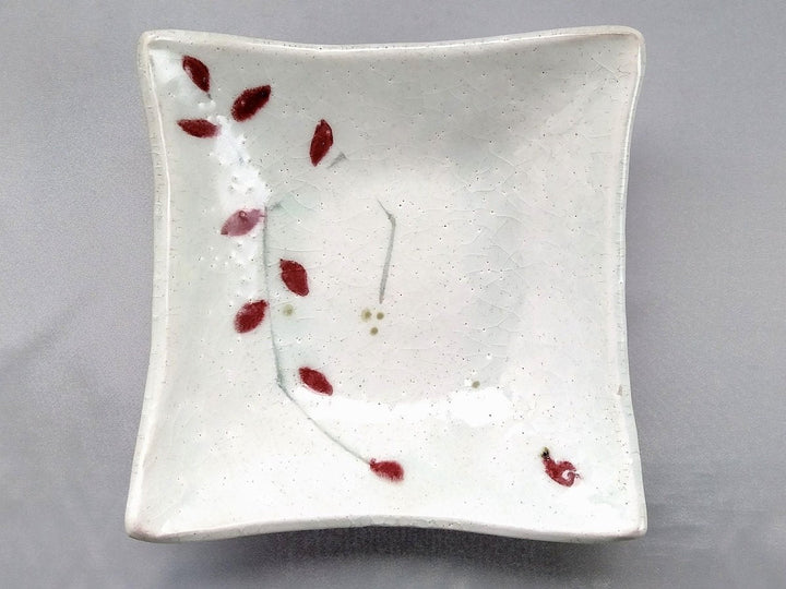 Red Leaf Square Bowl - Crafted By Iwao Pottery