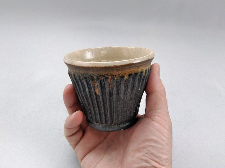 Iron Black Ridged Soba Cup - Crafted By Junichi Mashiko