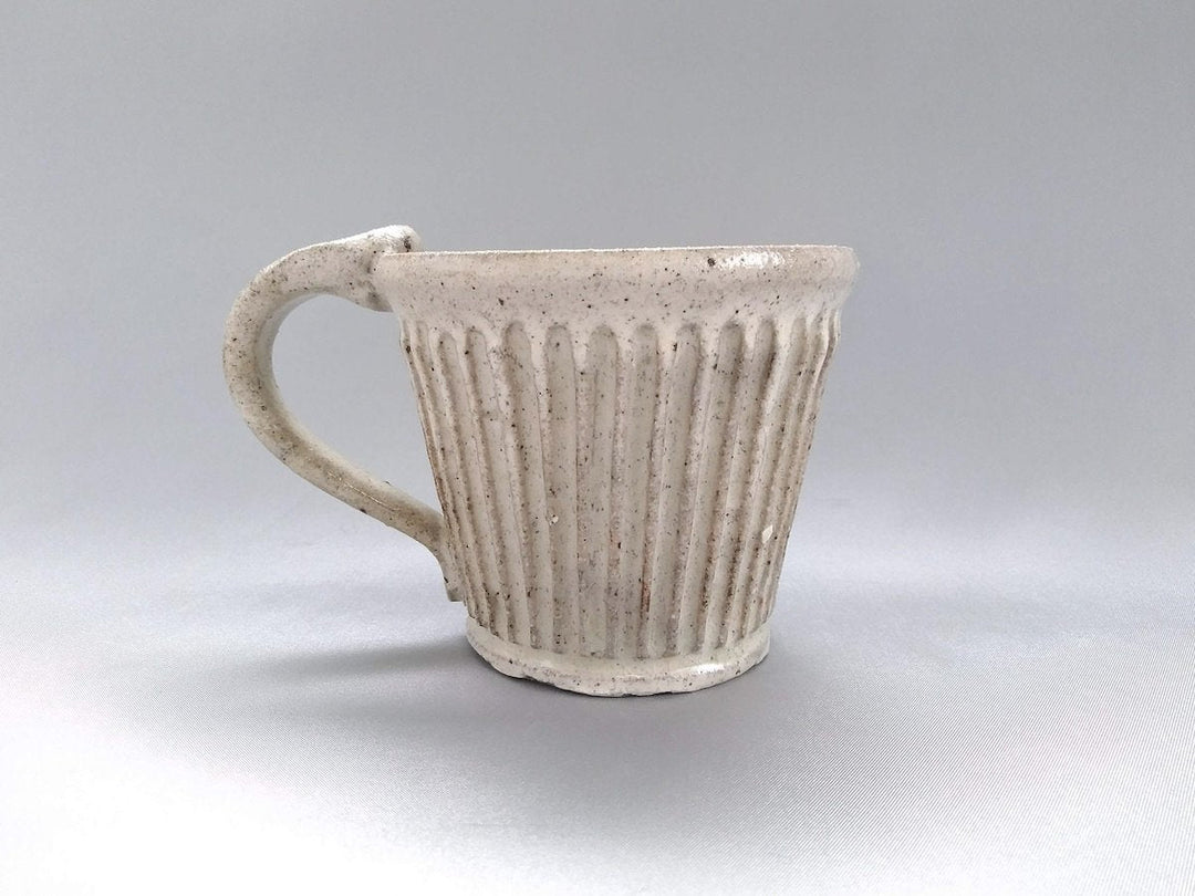 White Slip Ridged Mug - Crafted By Junichi Mashiko