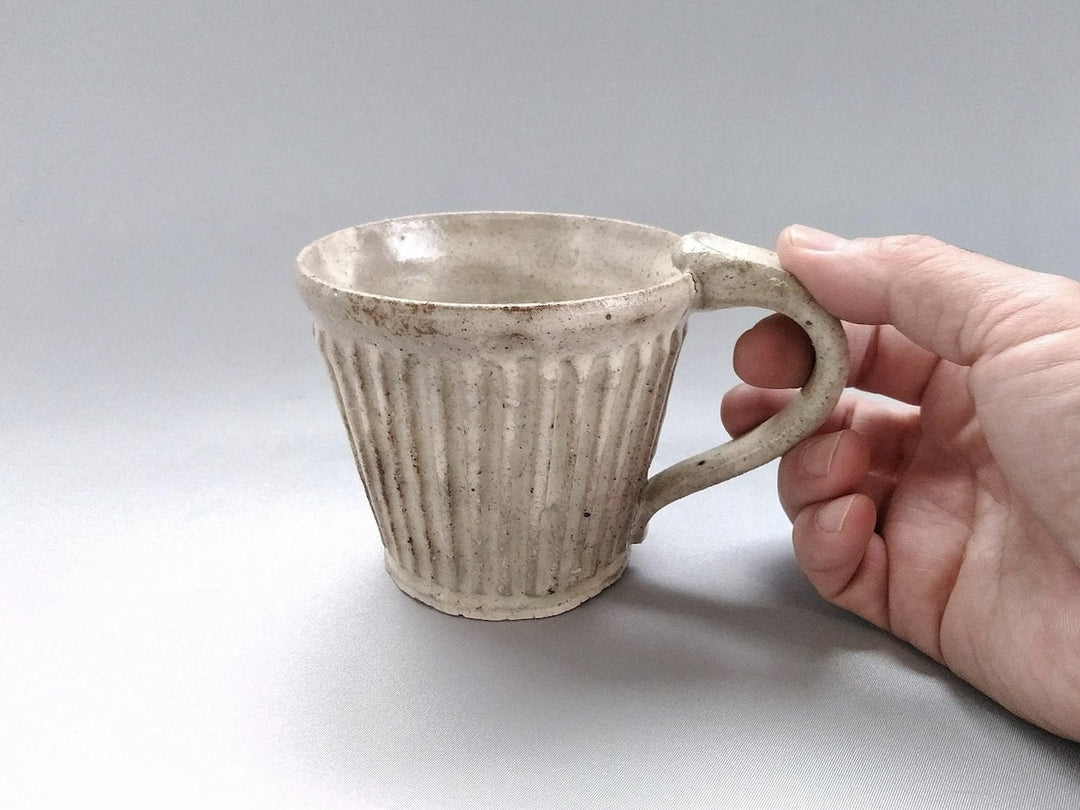 White Slip Ridged Mug - Crafted By Junichi Mashiko