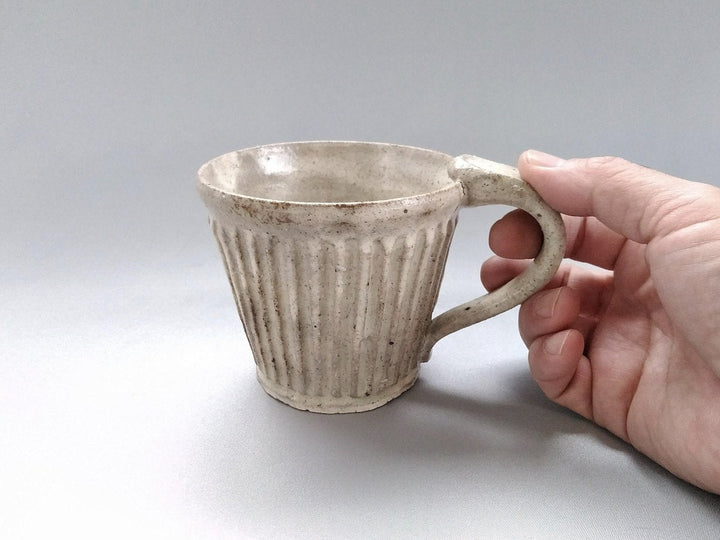 White Slip Ridged Mug - Crafted By Junichi Mashiko