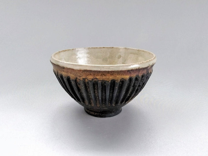 Small iron Black Ridged Rice Bowl - Crafted By Junichi Mashiko