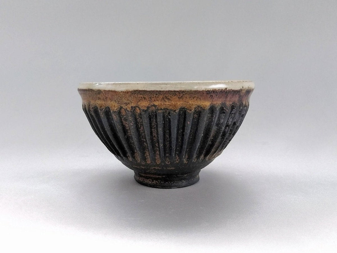 Small iron Black Ridged Rice Bowl - Crafted By Junichi Mashiko