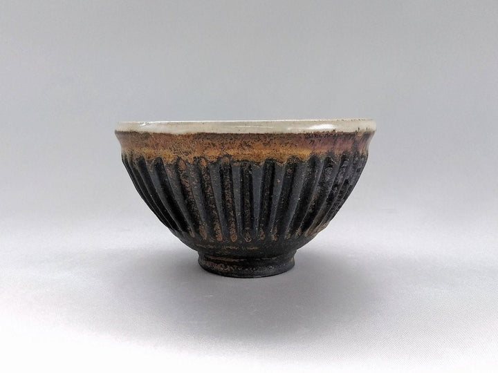 Small iron Black Ridged Rice Bowl - Crafted By Junichi Mashiko