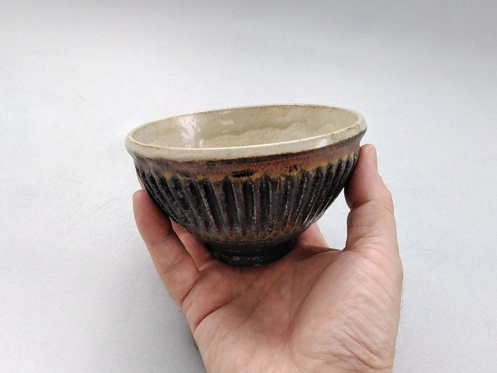 Small iron Black Ridged Rice Bowl - Crafted By Junichi Mashiko