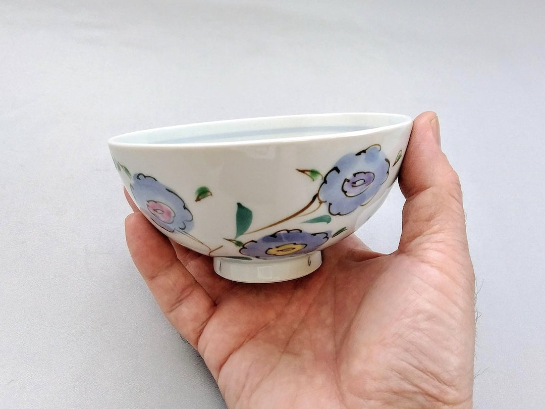 Large Rice Bowl with surRounding Flowers - Crafted By Soramoe Pottery