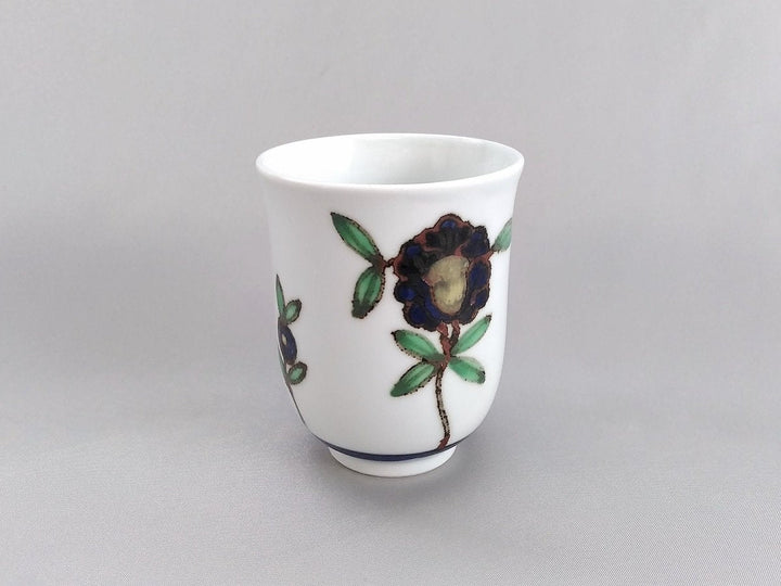 Large Colored Pottery Flower Pattern Tea Cup - Crafted By Bunzo Kiln
