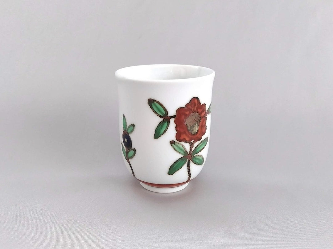 Small Colored Pottery Flower Pattern Tea Cup - Crafted By Bunzo Kiln