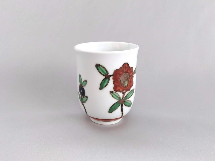 Small Colored Pottery Flower Pattern Tea Cup - Crafted By Bunzo Kiln