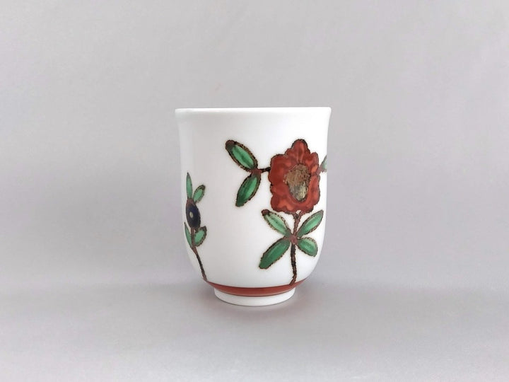 Small Colored Pottery Flower Pattern Tea Cup - Crafted By Bunzo Kiln