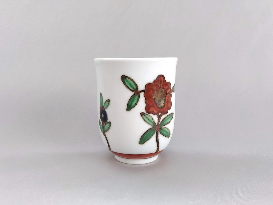 Small Colored Pottery Flower Pattern Tea Cup - Crafted By Bunzo Kiln