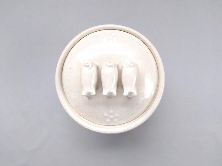 Ceramic lid White 3 pigs - Crafted By Ryo Makita