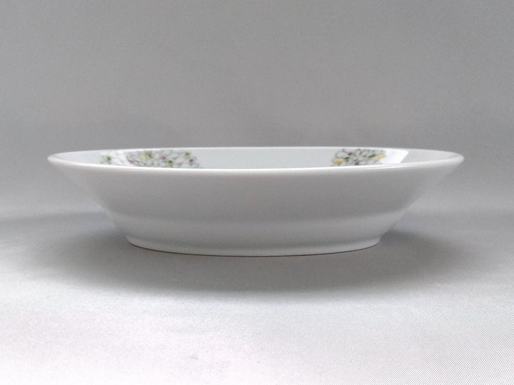 Large Colored Chrysanthemum Oval Bowl - Crafted By Tokushichi Kiln