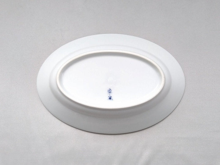 Large Colored Chrysanthemum Oval Bowl - Crafted By Tokushichi Kiln