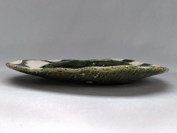 Oribe Black and White circle Striped Egg Plate size - Crafted By Kazuhito Yamamoto