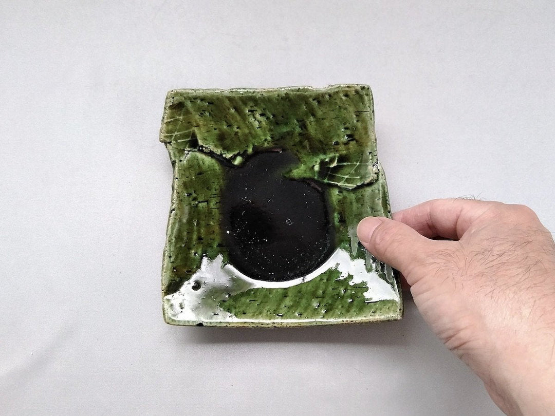 Oribe pasted Square Small Plate - Crafted By Kazuhito Yamamoto