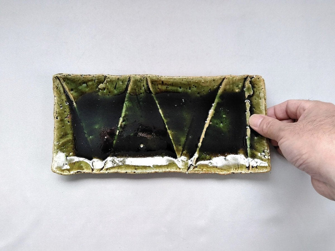 Oribe Faceted Long Plate 2/3 - Crafted By Kazuhito Yamamoto