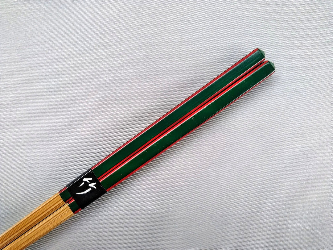 Diamond Cut Chopsticks Green - Crafted By Ouchi Kogei