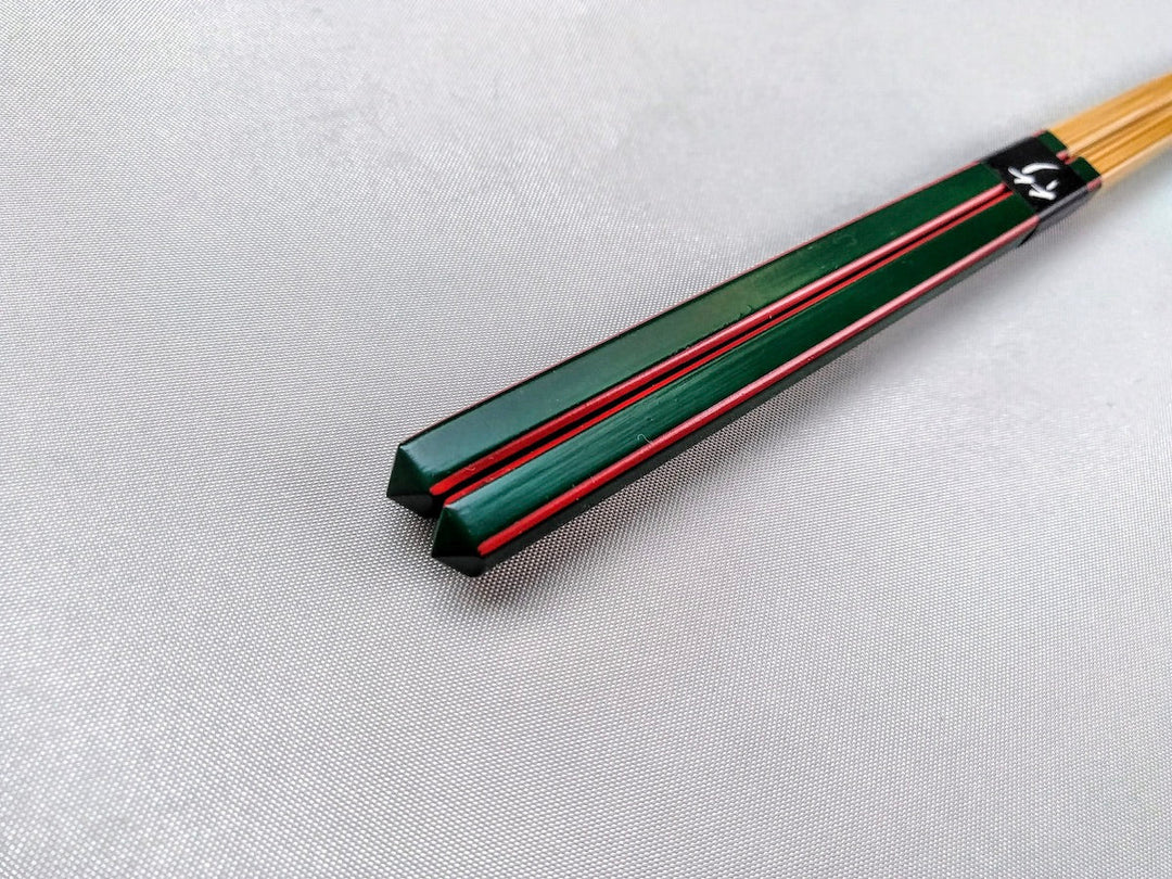 Diamond Cut Chopsticks Green - Crafted By Ouchi Kogei