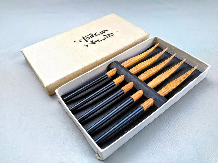 Colored Fork Set Black - Crafted By Ouchi Kogei