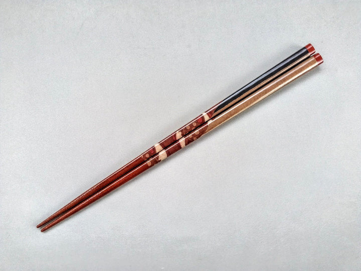 Natural Wooden Chopsticks with Striped Pattern - Crafted By Hashikura Matsukan